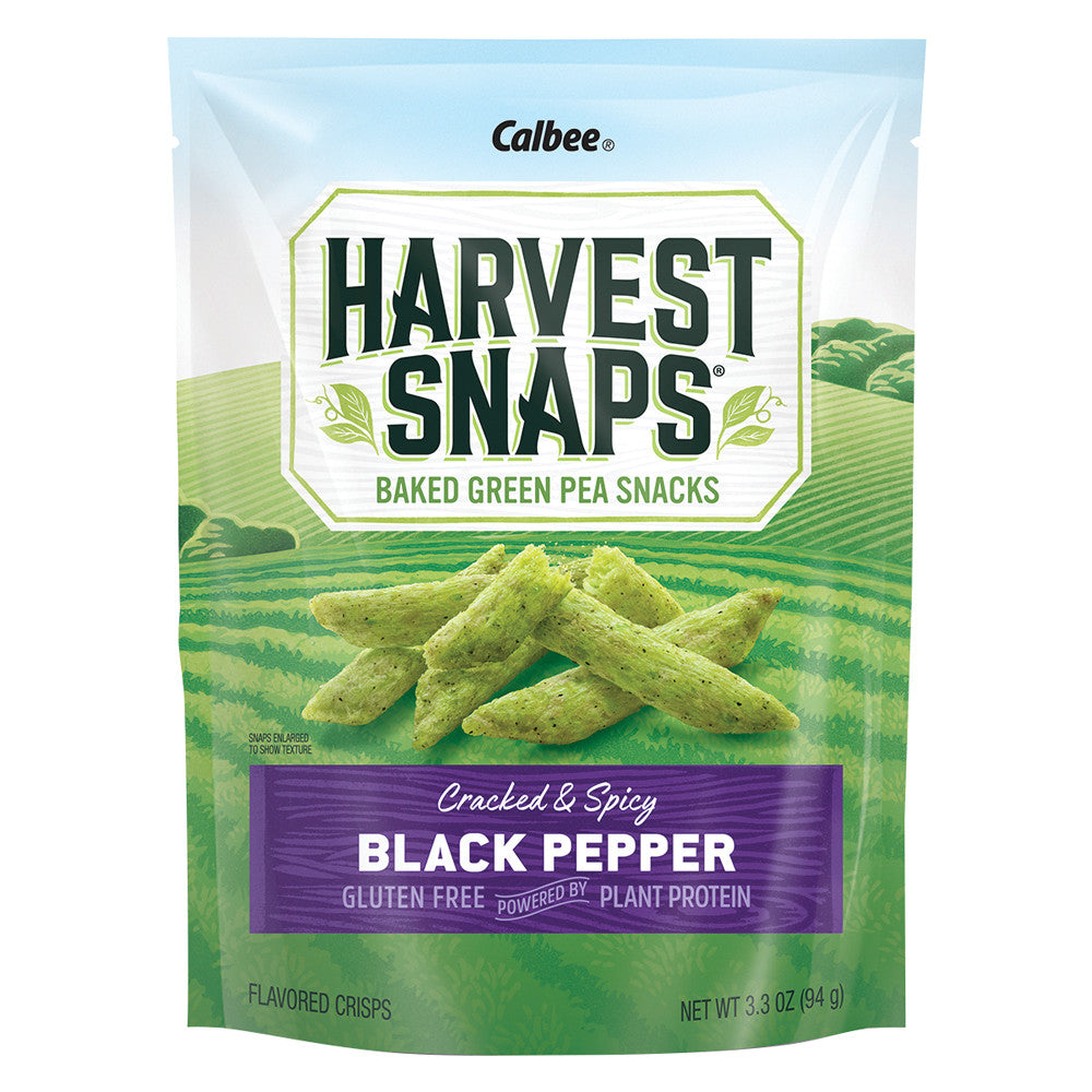 CALBEE HARVEST SNAPS BLACK PEPPER SNAPEA CRISPS 3.3 OZ POUCH