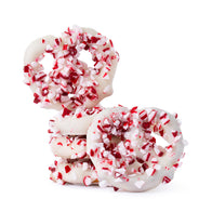 Mini Yogurt Pretzels with Crushed Peppermint - 10lb Bulk