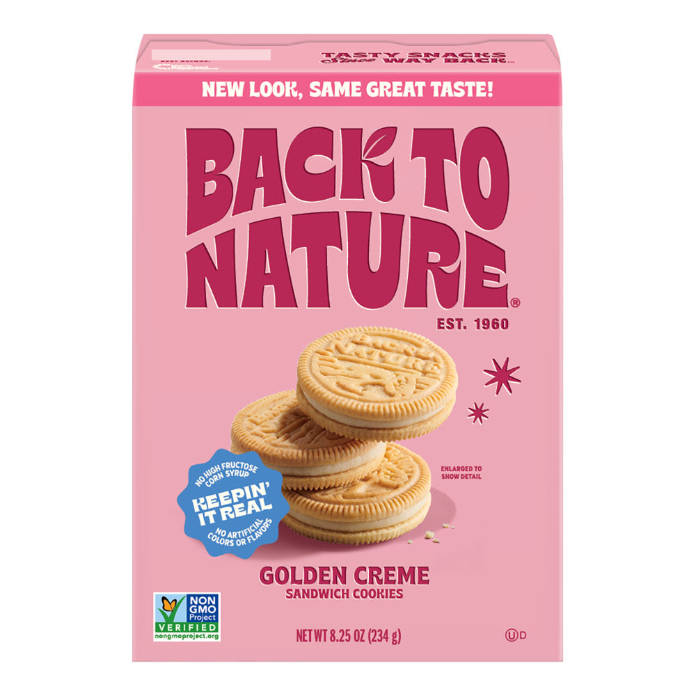 BACK TO NATURE GOLDEN CREME SANDWICH COOKIE 8.25 OZ BOX