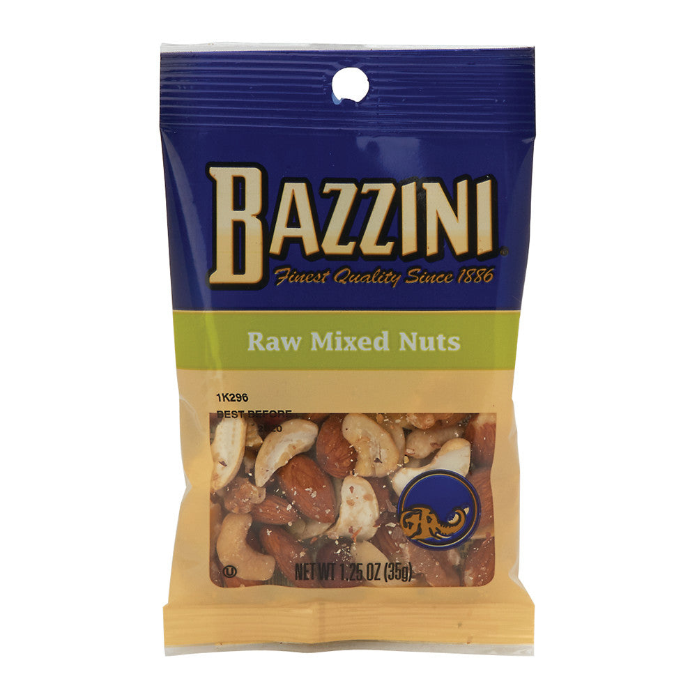 BAZZINI RAW MIXED NUTS 1.5 OZ PEG BAG