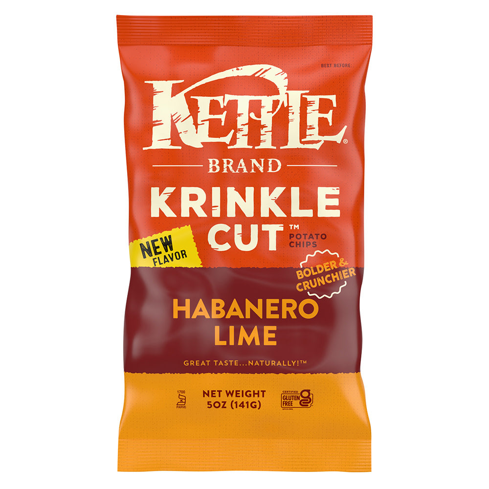 KETTLE KRINKLE CUT HABANERO LIME POTATO CHIPS 5 OZ BAG
