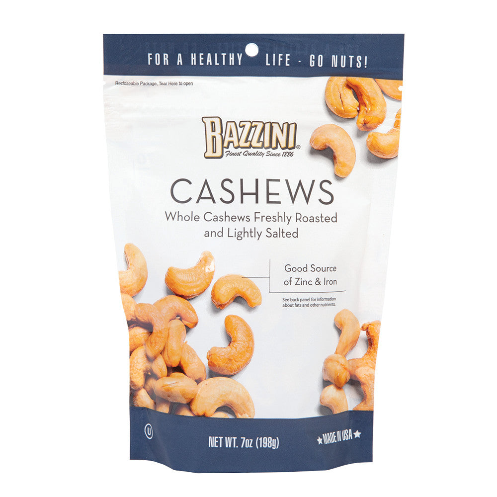 BAZZINI SALTED CASHEWS 7 OZ PEG BAG