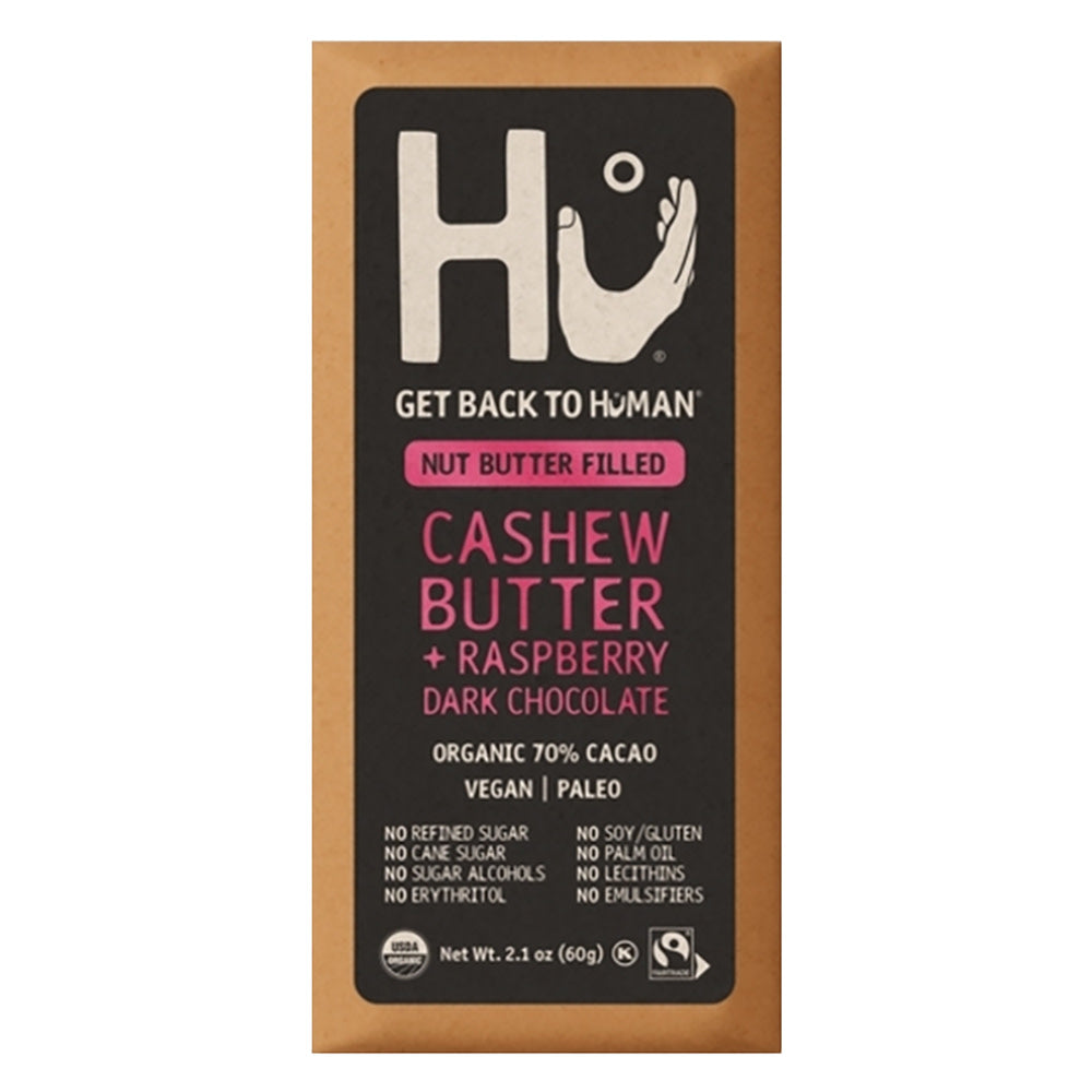 HU CHOCOLATE DARK CASHEW BUTTER &amp; RASP BAR 2.1 OZ