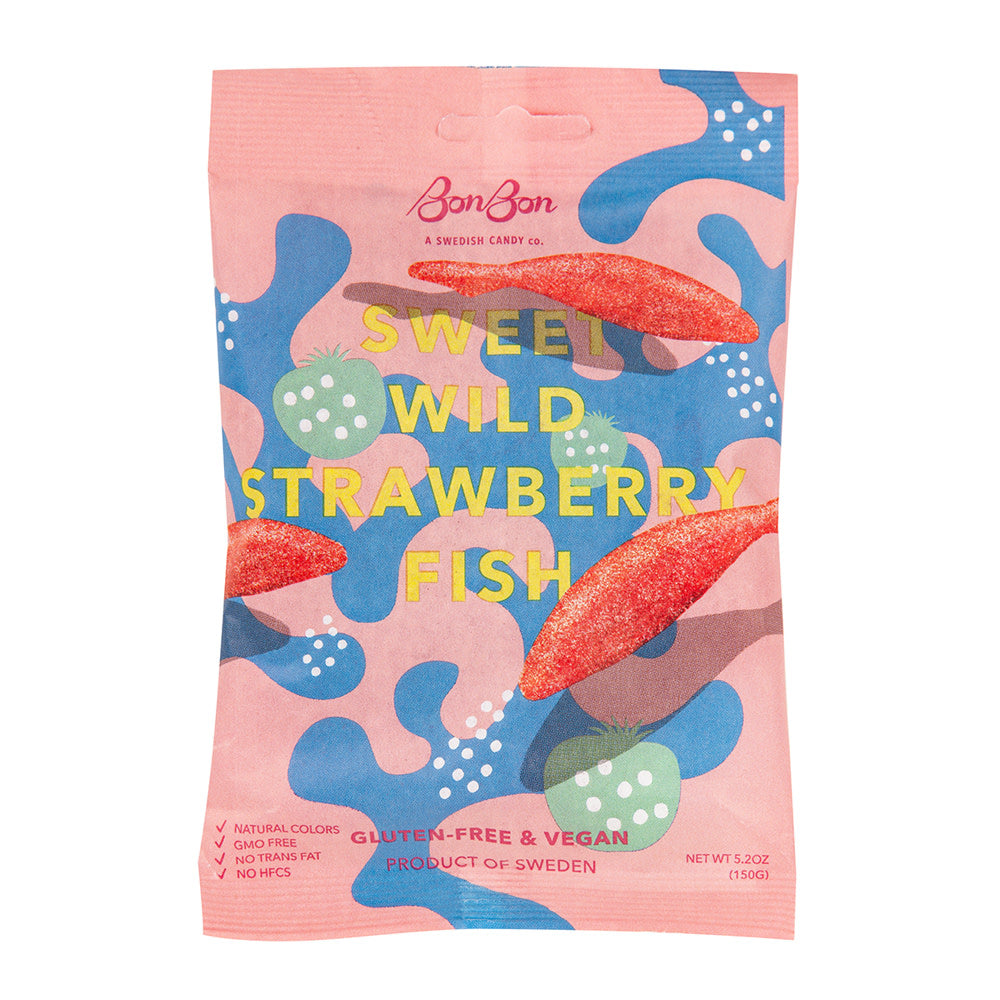BONBON SWEET WILD STRAWBERRY FISH 5.2 OZ PEG BAG