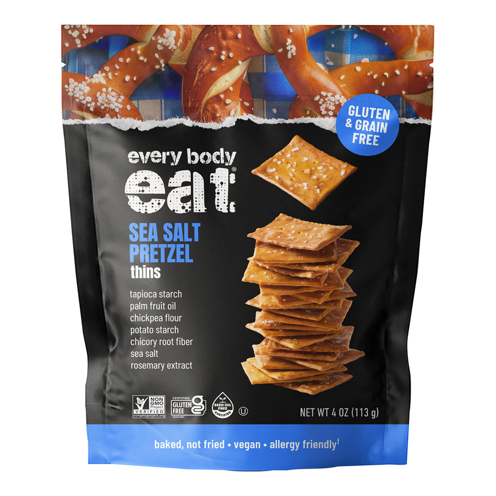 EVERY BODY EAT - PRETZEL THINS SEA SALT - 4OZ