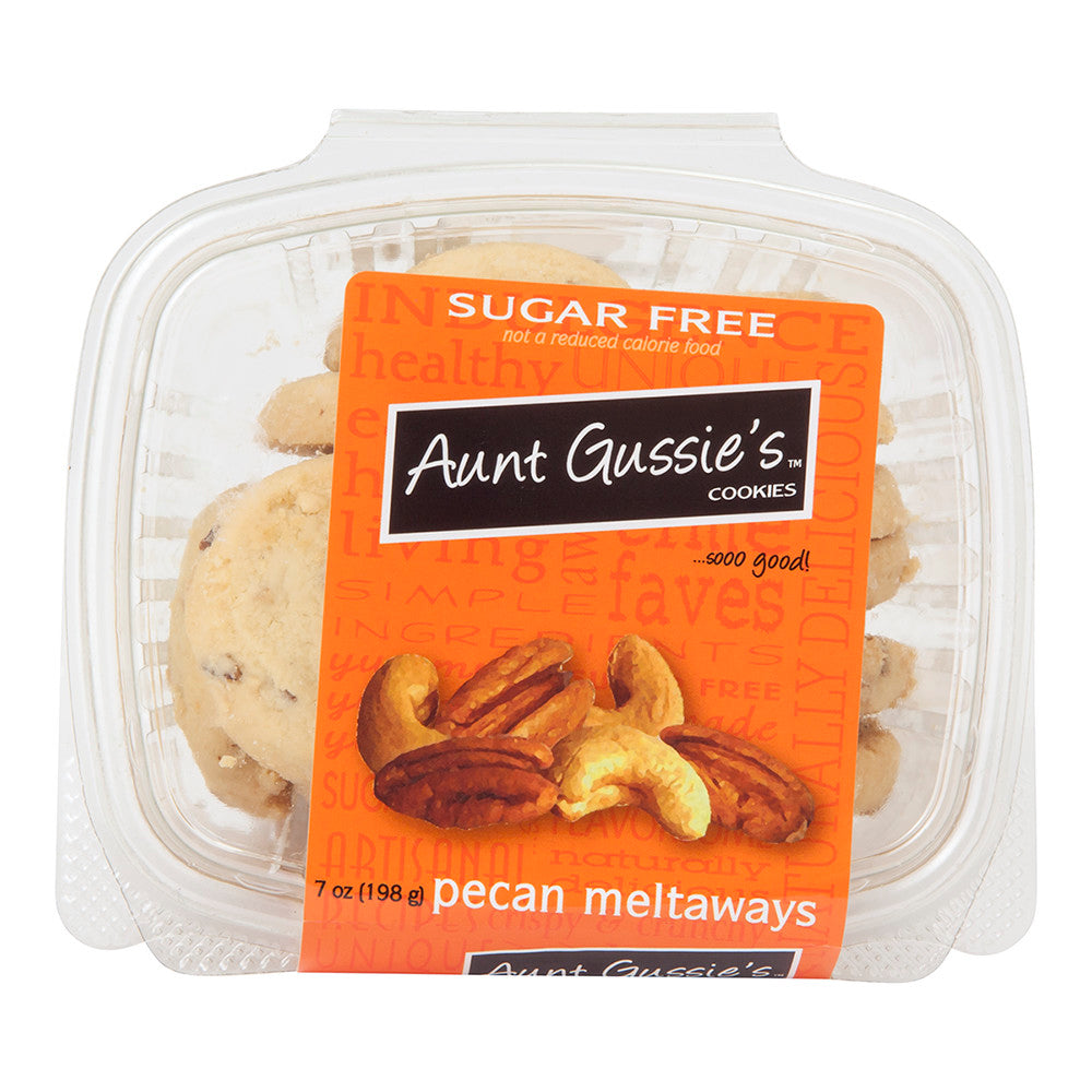 AUNT GUSSIE'S SUGAR FREE PECAN MELTAWAYS 7 OZ TUB