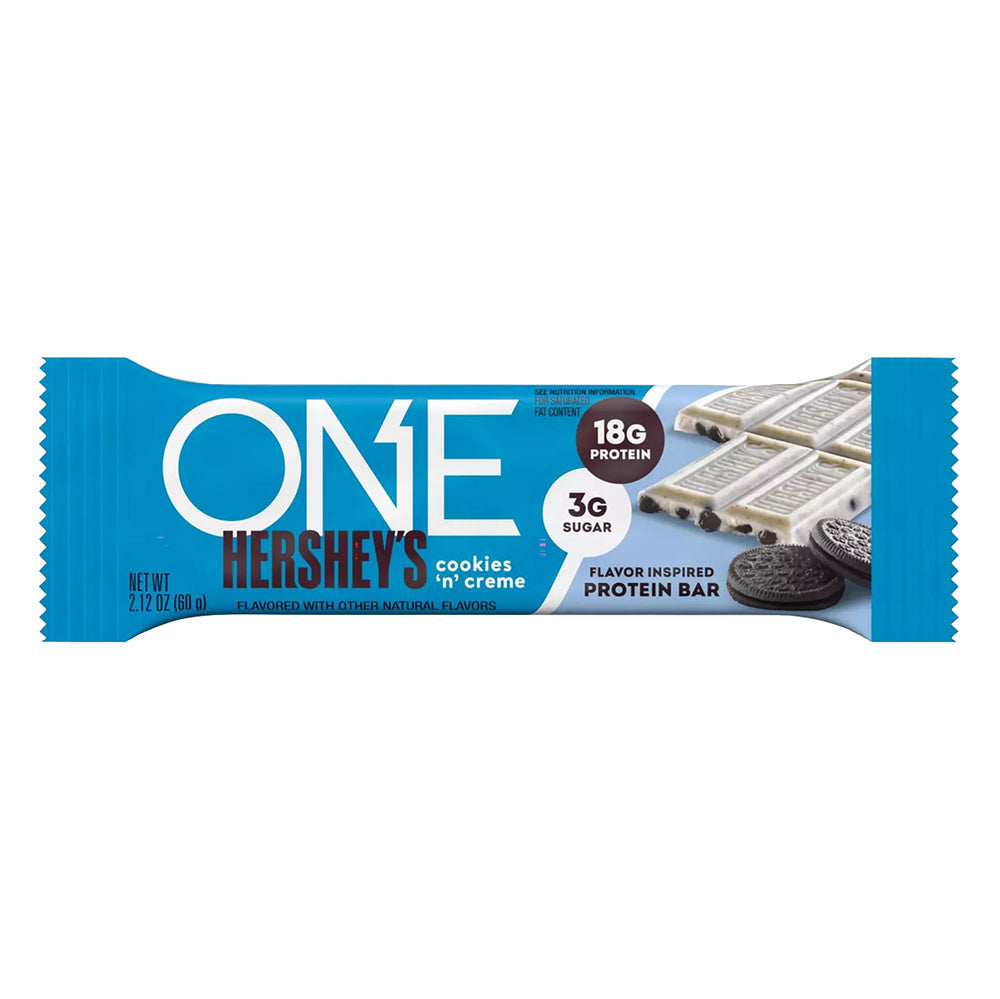 ONE HERSHEY'S COOKIE &amp; CREME PROTEIN BAR 2.12 OZ