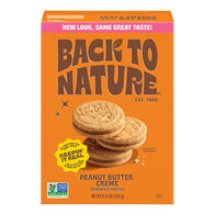 BACK TO NATURE PEANUT BUTTER CREME SANDWICH COOKIES 8.25 OZ BOX