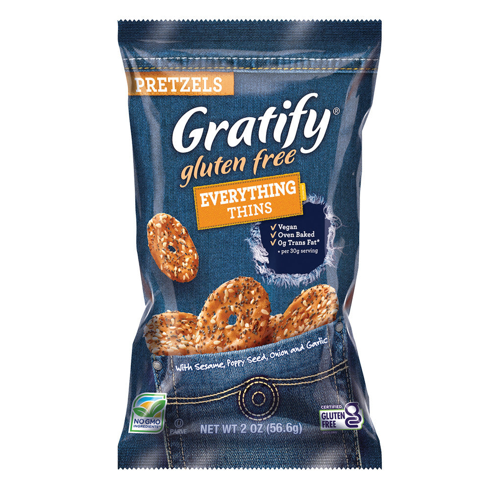 GRATIFY GLUTEN FREE EVERYTHING PRETZEL THINS 10.5 OZ BAG