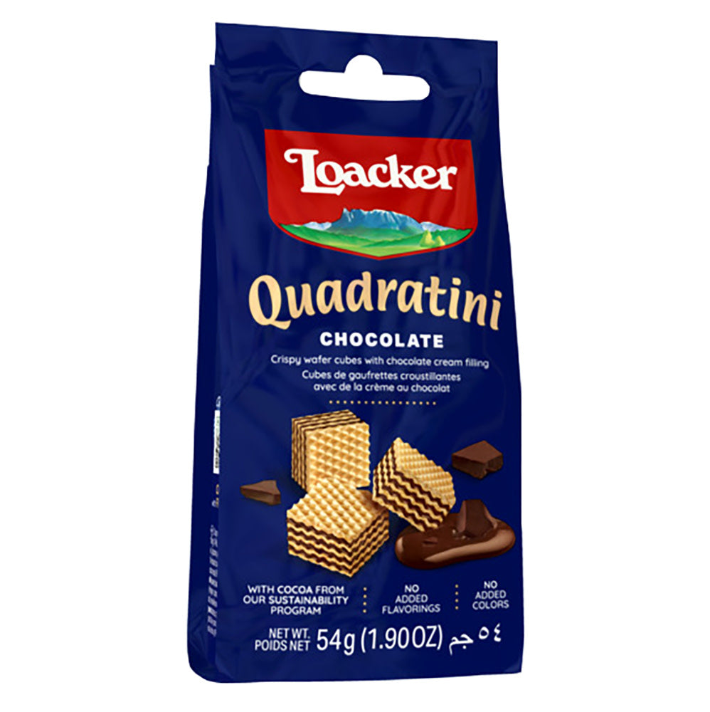 LOACKER CHOCOLATE QUADRATINI 1.9 OZ PEG BAG