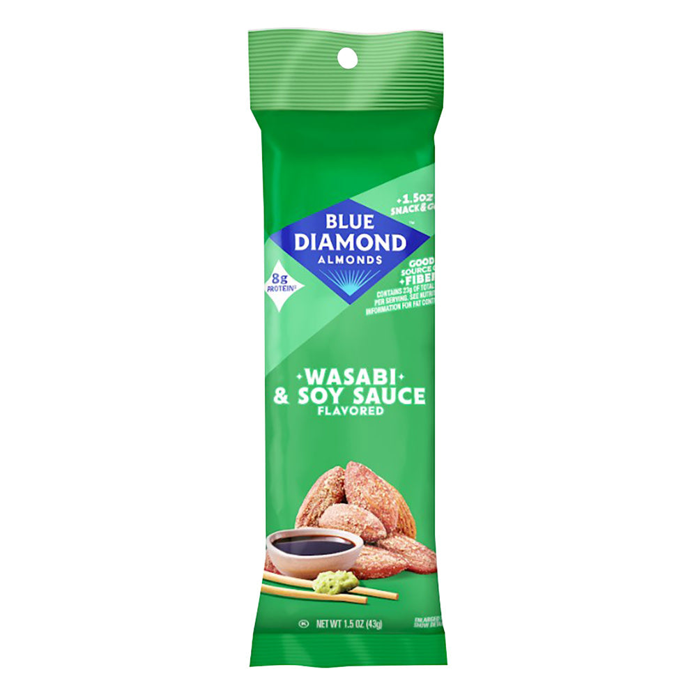 BLUE DIAMOND WASABI &amp; SOY SAUCE ALMONDS 1.5 OZ BAG