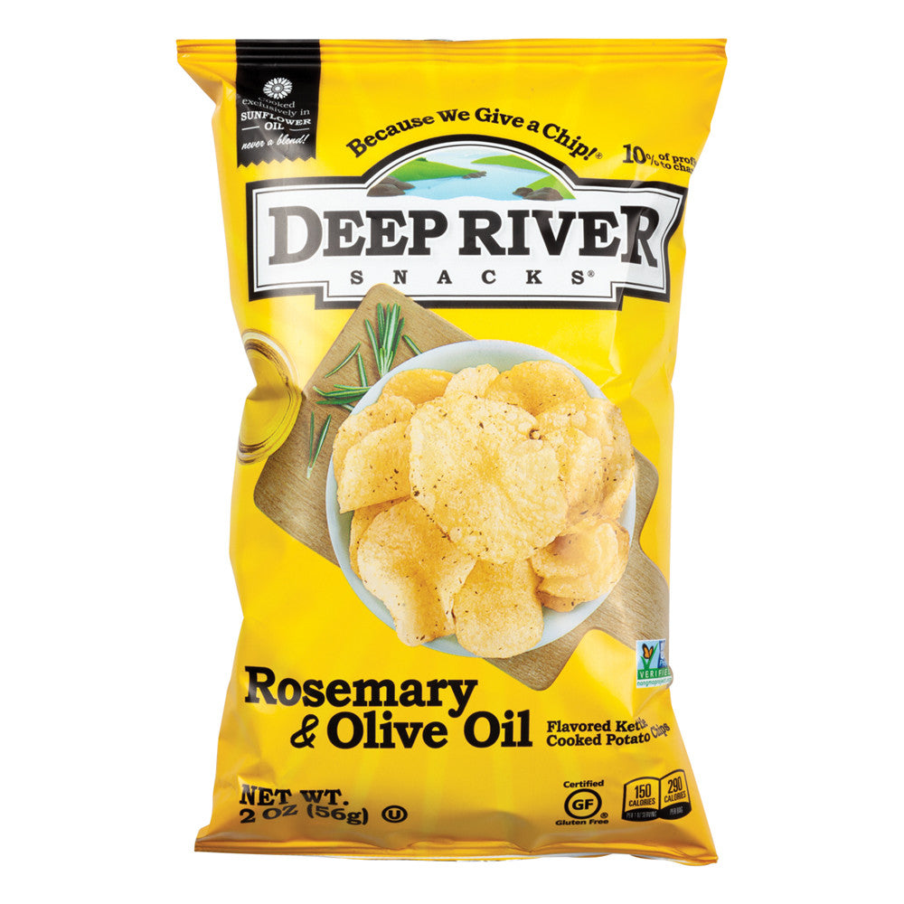 DEEP RIVER ROSEMARY &amp; OLIVE OIL KETTLE COOKED POTATO CHIPS 2 OZ BAG