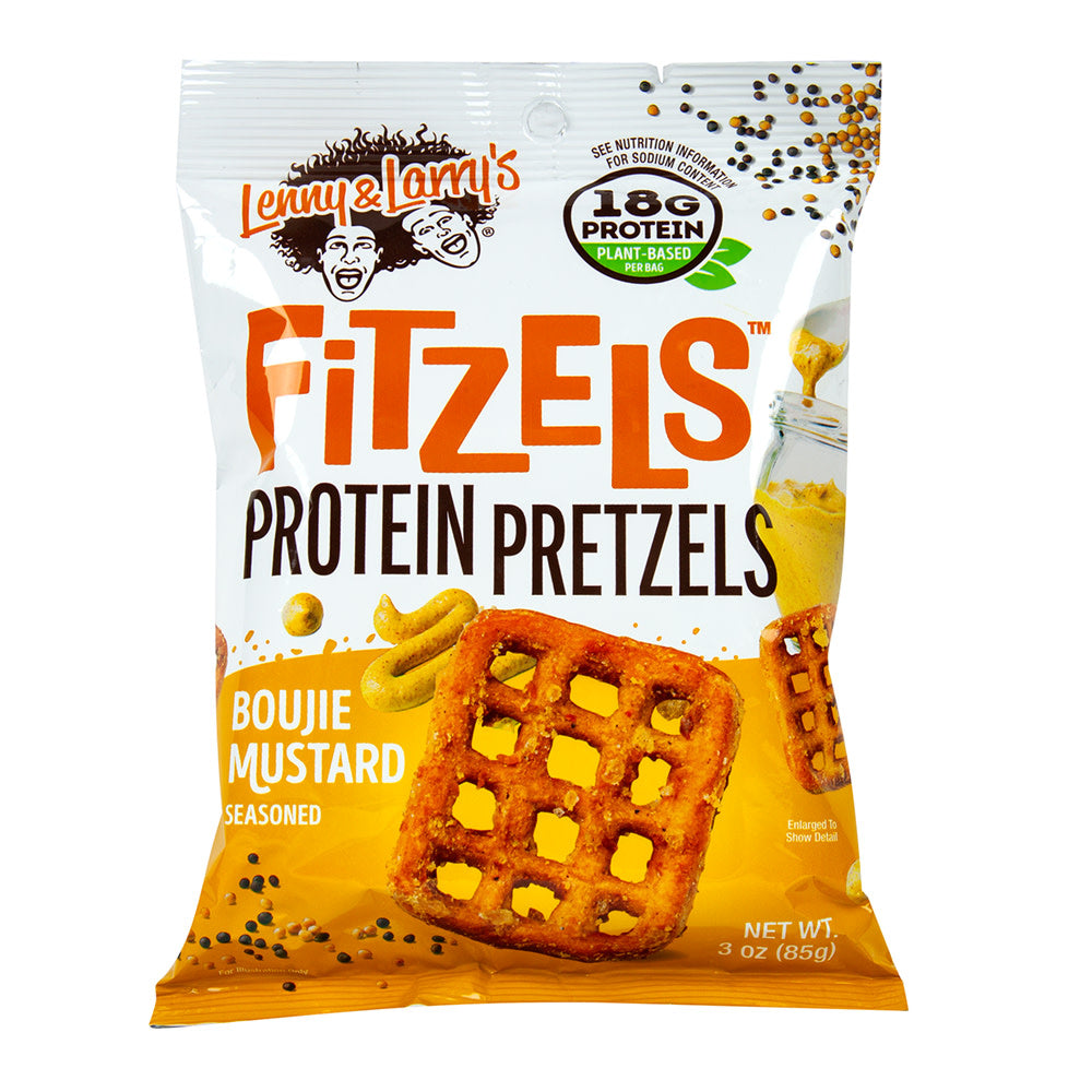 LENNY &amp; LARRY'S BOUJIE MUSTARD FITZELS PROTEIN PRETZELS 3 OZ BAG
