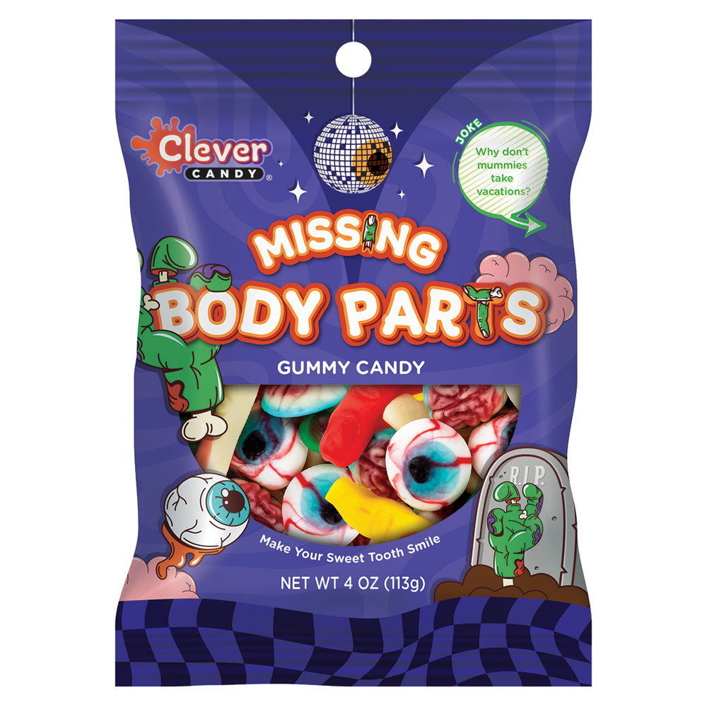 Missing Body Parts Gummy Candy Peg Bags - 12ct