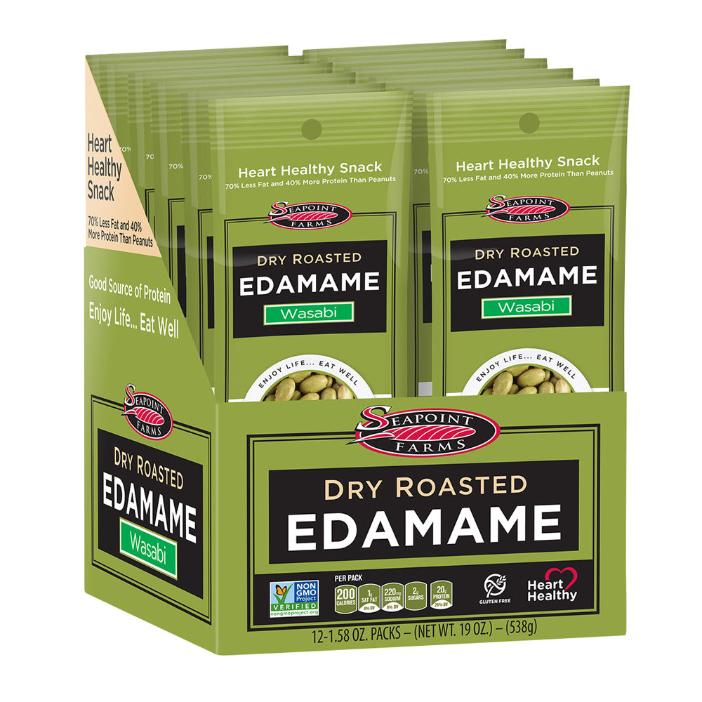 SEAPOINT FARMS 100 CALORIE WASABI DRY ROASTED EDAMAME 1.58 OZ BAG