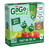 GOGO SQUEEZE APPLE APPLE APPLESAUCE ON THE GO 4 PACK 3.2 OZ BOX
