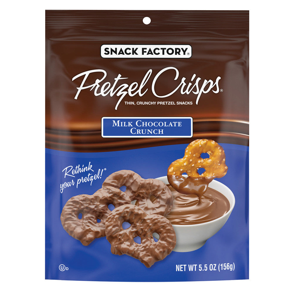 PRETZEL CRISPS MILK CHOCOLATE CRUNCH 5.5 OZ POUCH