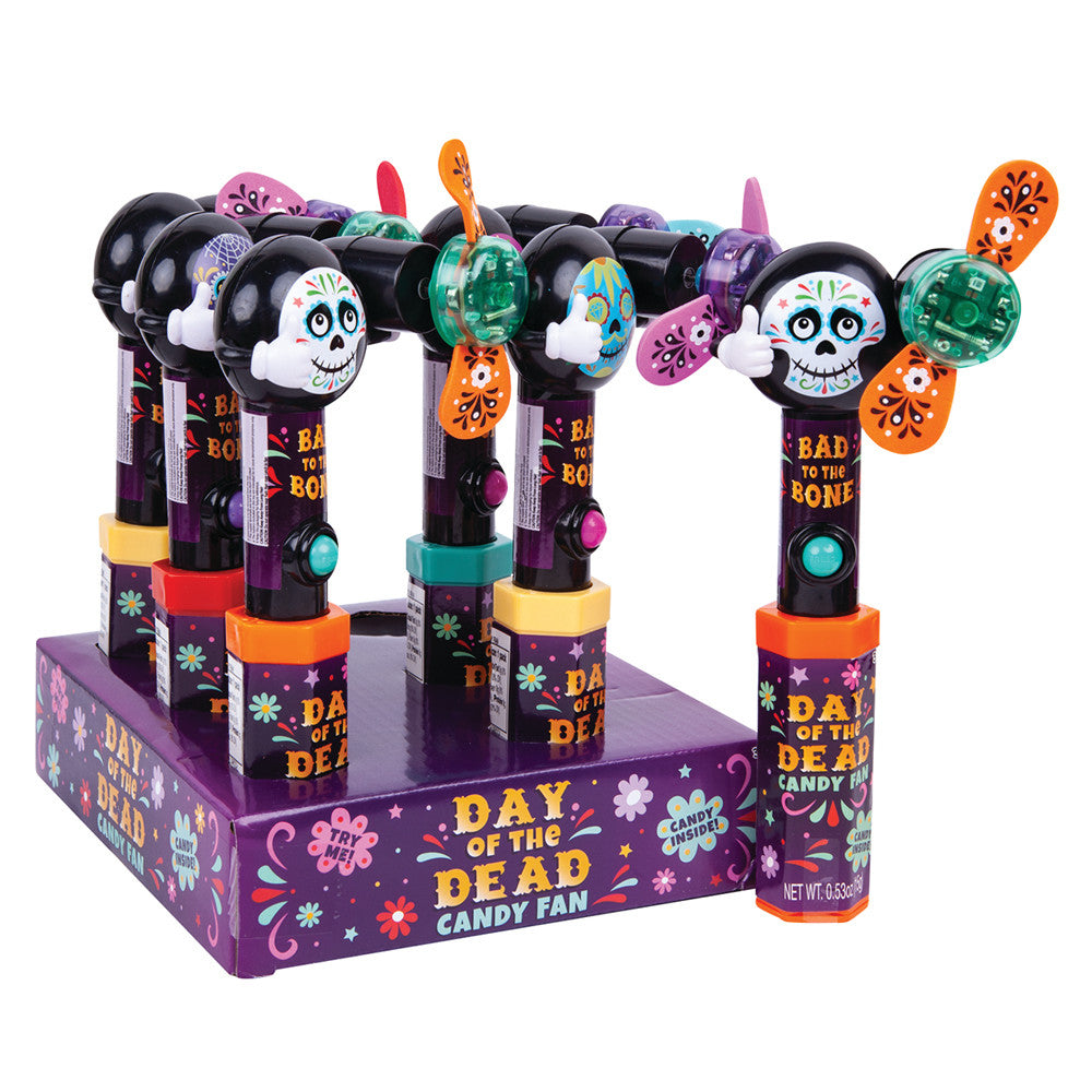 Halloween Day Of The Dead Candy Filled Fan - 18ct