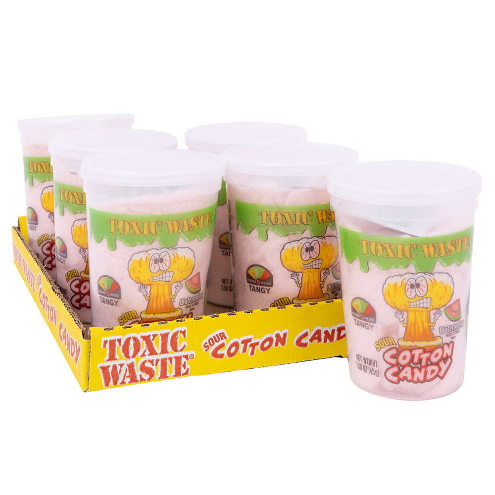TOXIC WASTE CANDY SOUR COTTON WATERMELON 1.58 OZ TUB