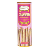 DOLCETTO STRAWBERRY WAFER ROLLS 3 OZ CANISTER
