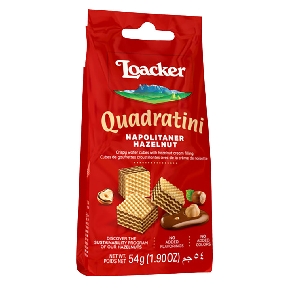 LOACKER HAZELNUT QUADRATINI 1.9 OZ PEG BAG