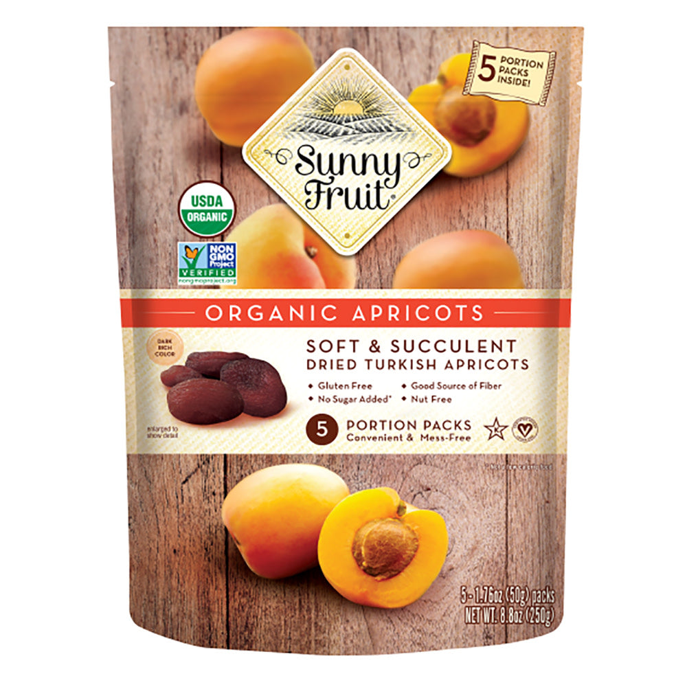 SUNNY FRUIT ORGANIC DRIED APRICOTS 5 CT 8.8 OZ BAG