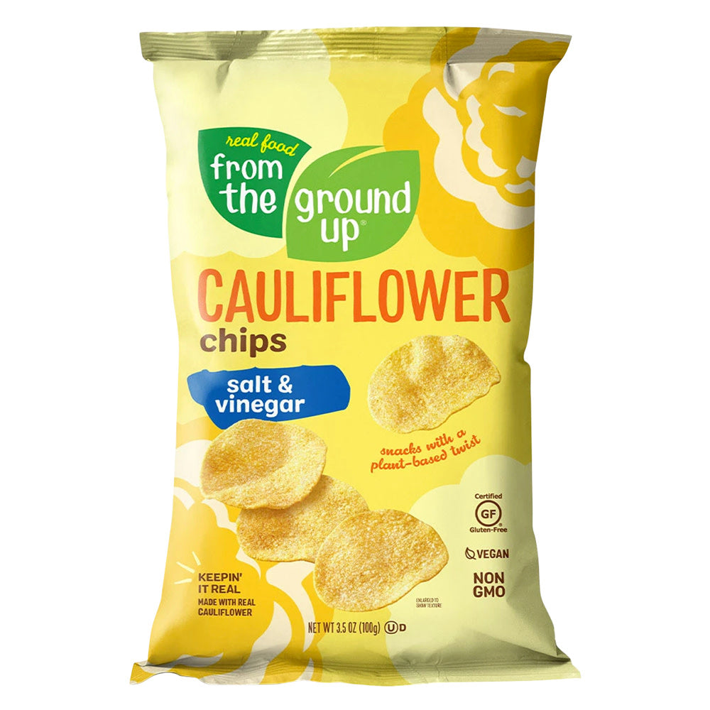 FROM THE GROUND UP CAULIFLOWER SALT &amp; VINEGAR CHIPS 3.5 OZ BAG