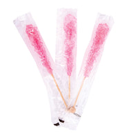 Wrapped Rock Candy Sticks Pink Strawberry - 100ct