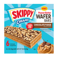 SKIPPY CREAMY PEANUT BUTTER &amp; CHOCOLATE FUDGE WAFER BARS 7.8 OZ BOX