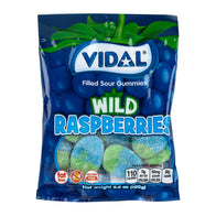 VIDAL WILD RASPBERRIES FILLED SOUR GUMMIES 2.96 OZ PEG BAG