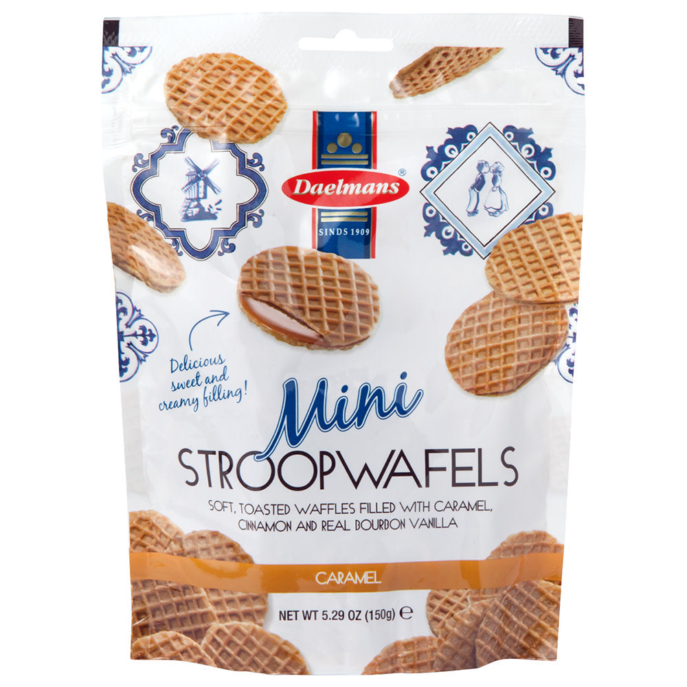 DAELMANS MINI CARAMEL STROOPWAFELS 5.29 OZ POUCH