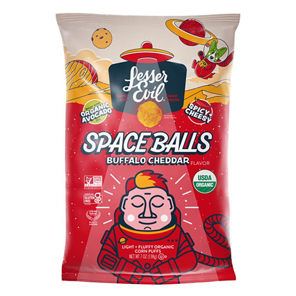 LESSER EVIL - SPACE BALLS - BUFFALO CHEDDAR - 7OZ