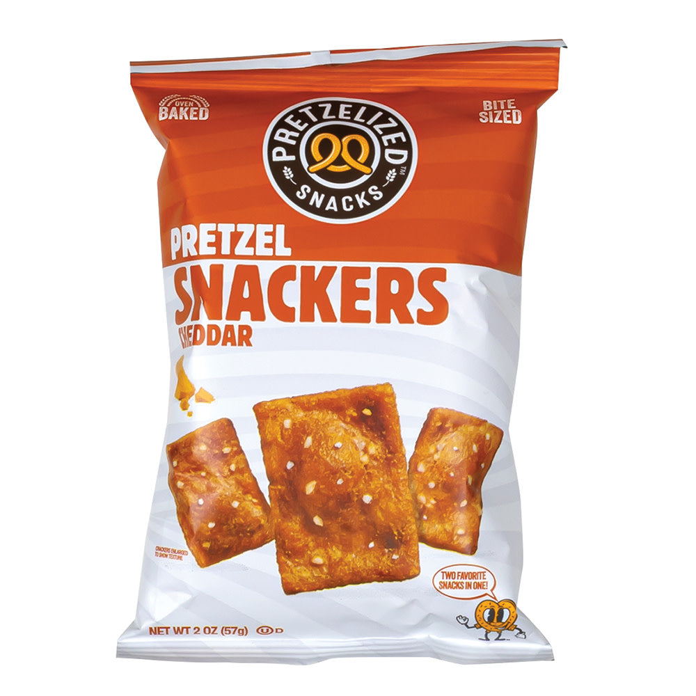 PRETZELIZED CHEDDAR PRETZEL CRACKERS 2 OZ BAG
