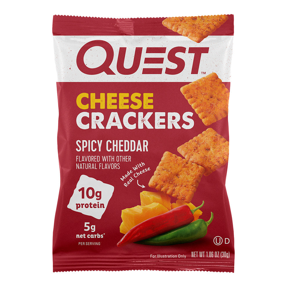 QUEST SPICY CHEDDAR CHEESE CRACKERS 1.06 OZ BAG
