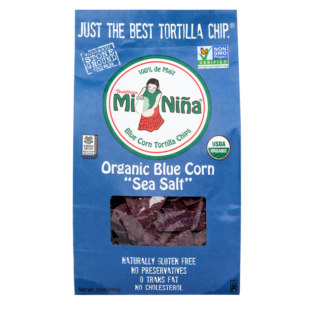 MI NINA BLUE CORN TORTILLA CHIPS 12 OZ BAG