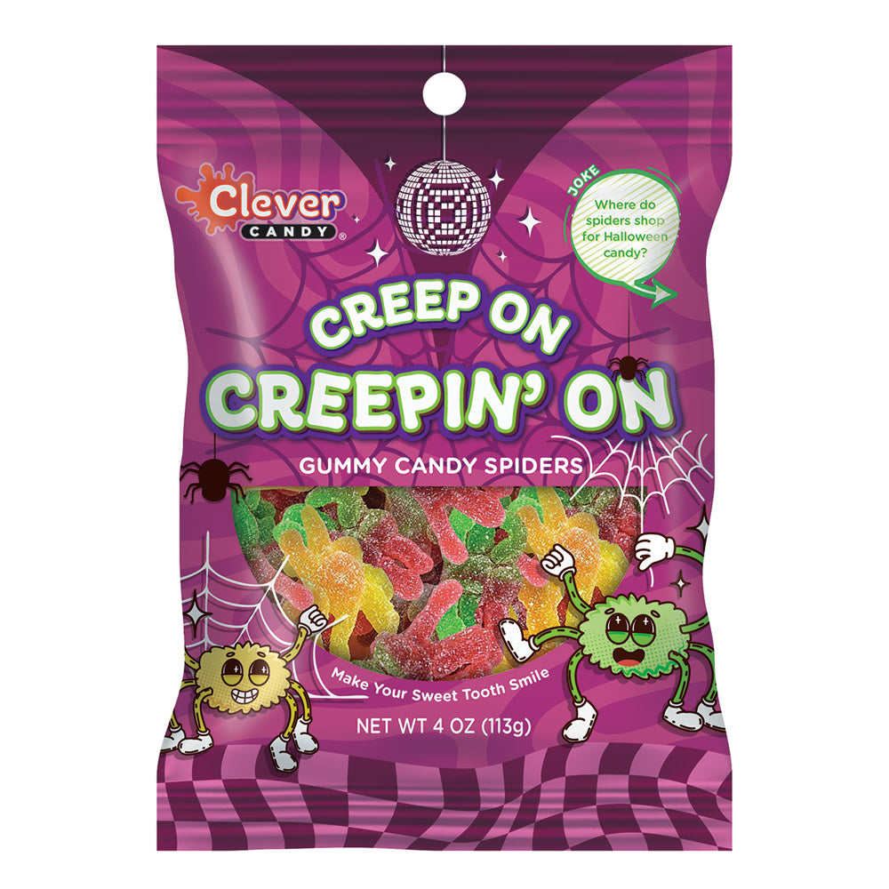 Creep On Creepin' On Gummy Spiders Peg Bags - 12ct