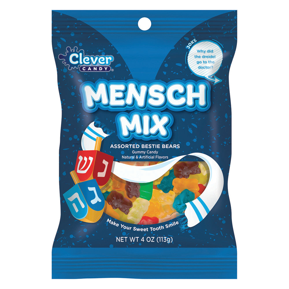 Mensch Mix Gummy Bears Peg Bags - 12ct