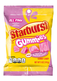 Starburst All Pink Gummies Peg Bags - 12ct