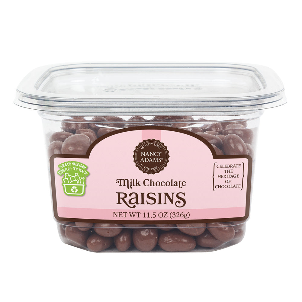 Milk Chocolate Raisins Nancy Adams - 12ct Tubs – CandyStore.com