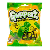 Gupperz Sour Squirt Grenades Gummy Liquid Filled Popperz Peg Bags - 12ct