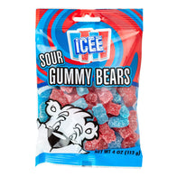 Icee Sour Gummy Bears Peg Bags - 12ct