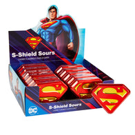 Superman Sour Cherry S-Shield Sours Candy Tins - 12ct