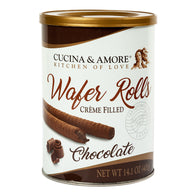 CUCINA &amp; AMORE CHOCOLATE ROLLED WAFERS 14.1 OZ CANISTER