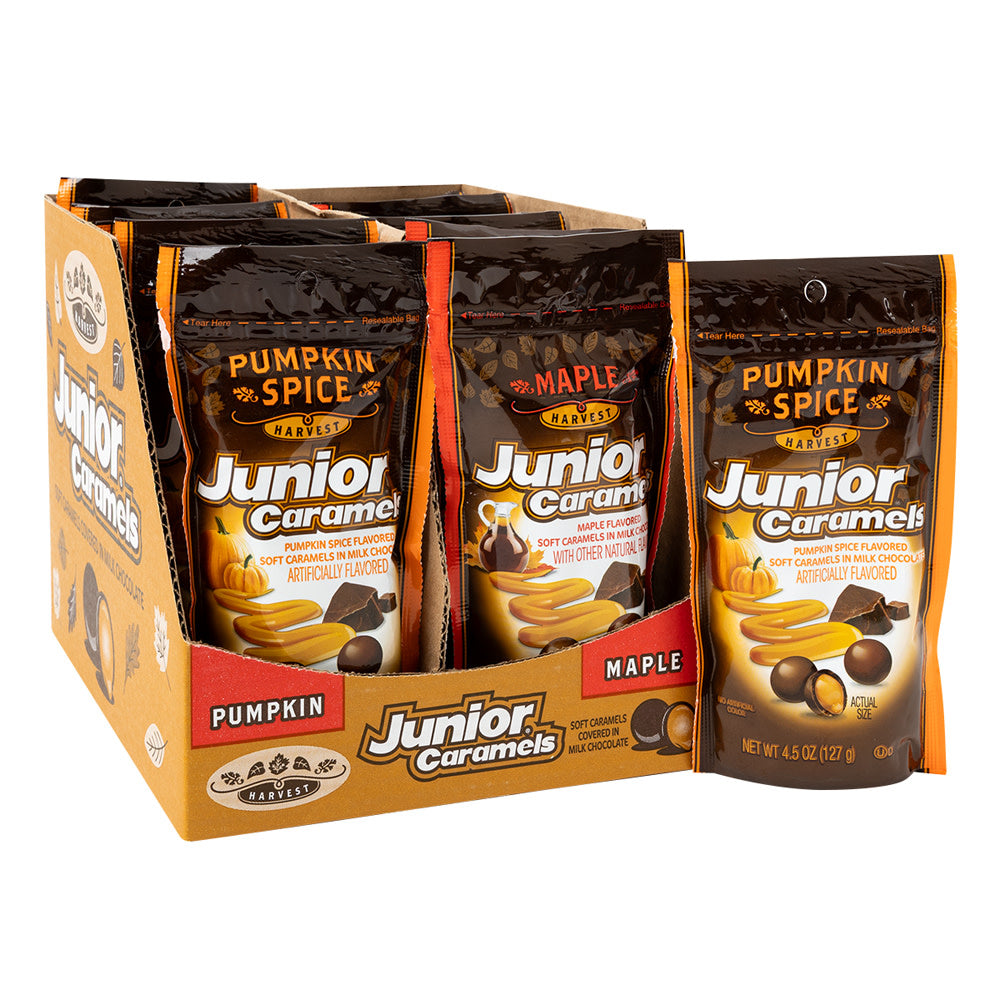 Junior Caramels Assorted Pumpkin Spice & Maple - 12ct