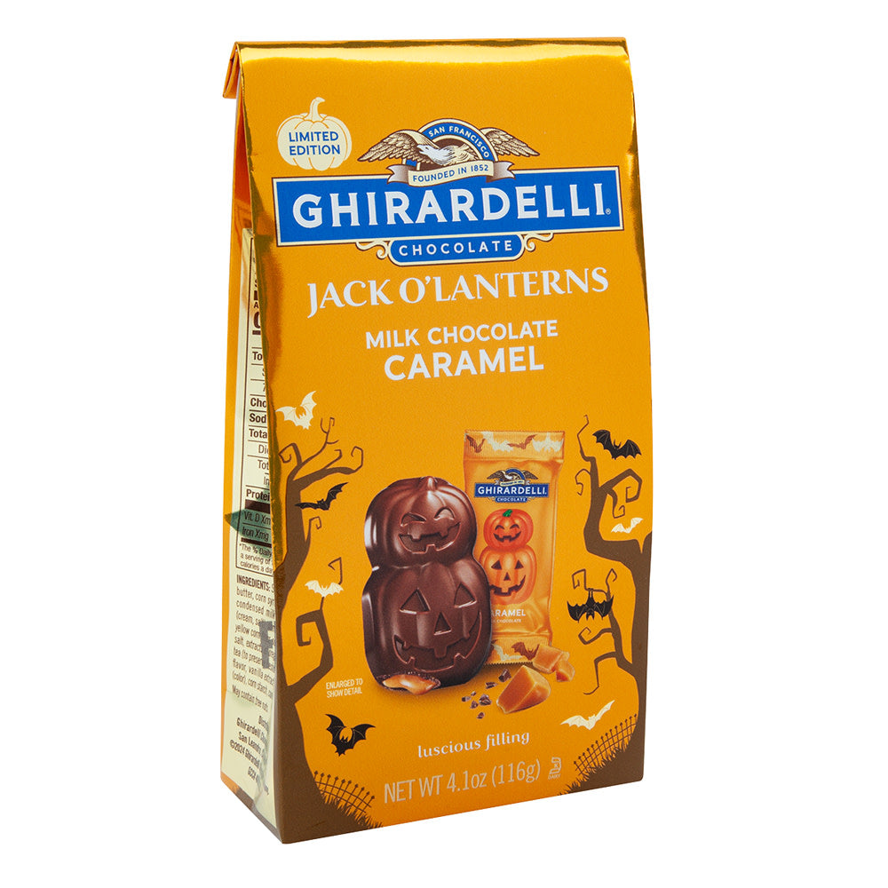 Ghirardelli Milk Choc Caramel Jack O'Lantern - 12ct