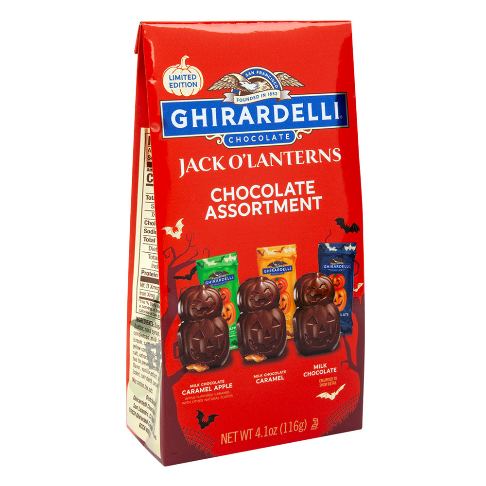 Ghirardelli Assorted Chocolate Jack O'Lantern Bag - 12ct