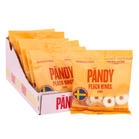 Pandy Peach Rings Sugar Free Swedish Candy Peg Bags - 14ct