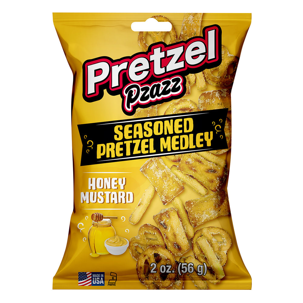 PRETZEL PZAZZ HONEY MUSTARD SEASONED PRETZEL MEDLEY 2 OZ BAG