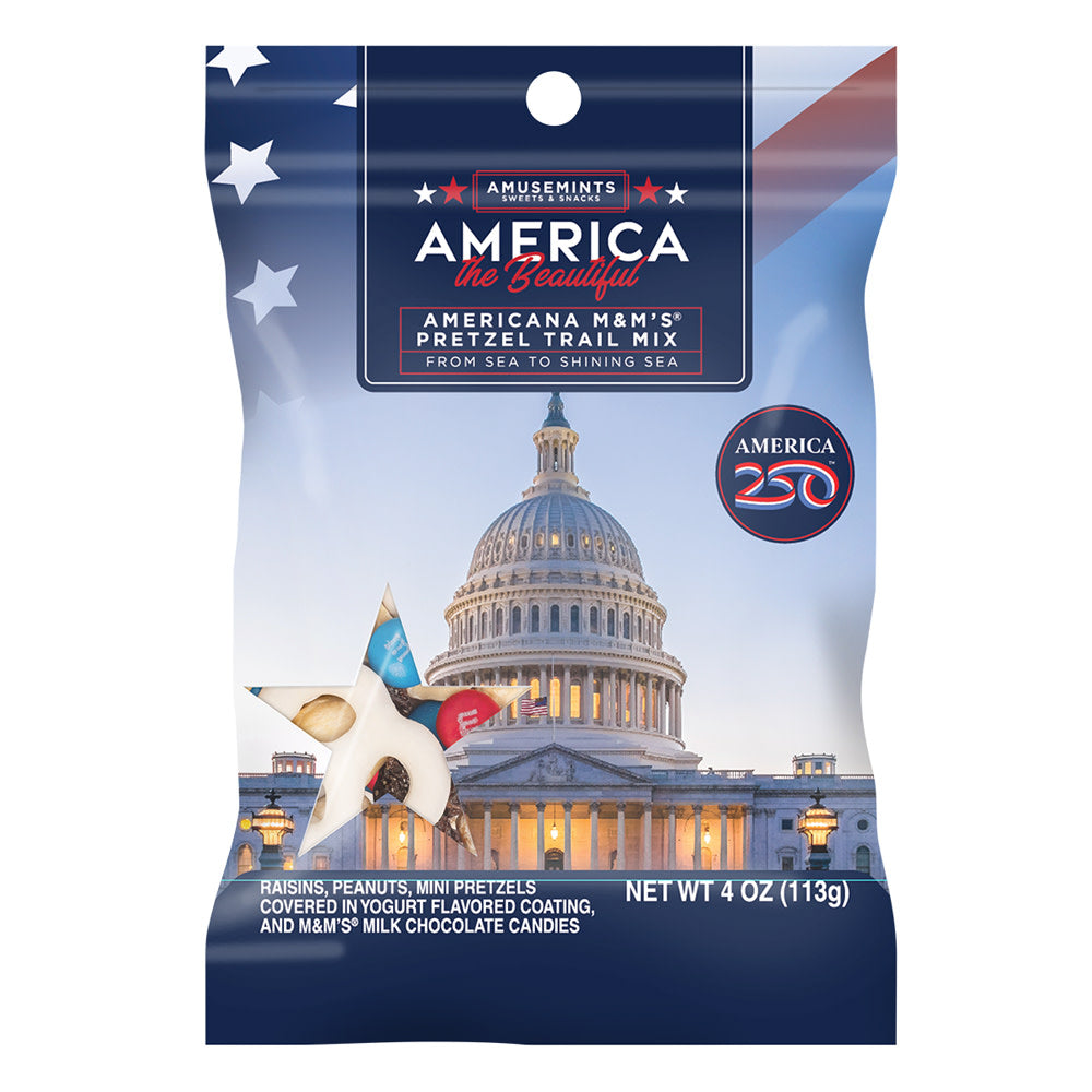 America 250 M&M's Americana Snack Mix Peg Bags - 12ct