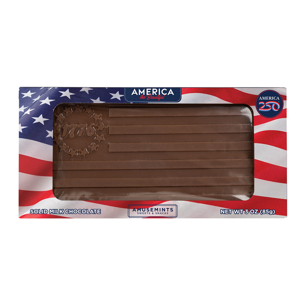 Betsy Ross Flag Milk Chocolate Window Box - 12ct
